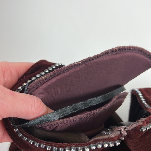 Vintage Maggy London Petite Velvet Fitted Dress with Rhinestones - Picture 4 of 8